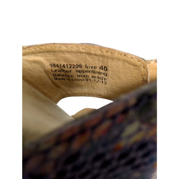 Dansko Sophie Sandals Womens 10 Watercolor Floral Snake Wedge Adjustable Leather - Picture 8 of 8